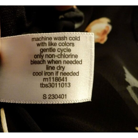 Lane Bryant Black Floral Chiffon Overlay V Neck Boho Kimono Style Top Sz 26 28 - Picture 7 of 9